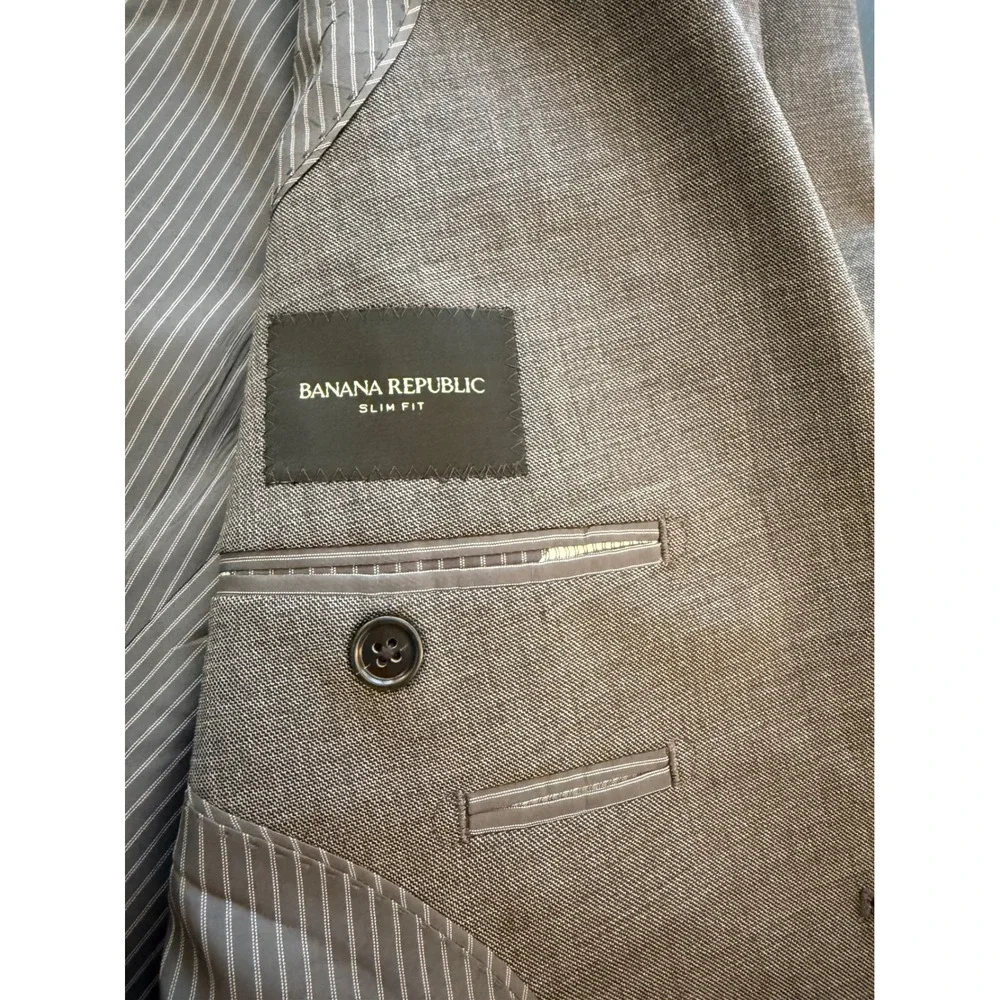 Banana Republic Slim Fit Blazer Mens 42R Gray‎ Marzotto Wool Sport Coat Jacket